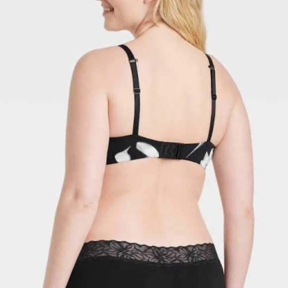 NWT Auden "midnight floral" no wire 32C wireless gently padded convertible bra - Picture 4 of 7